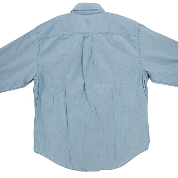 NWT BROOKS BROTHERS Chambray Shirt Traditional Fit 100% Cotton Light Blue LARGE - Picture 4 of 8